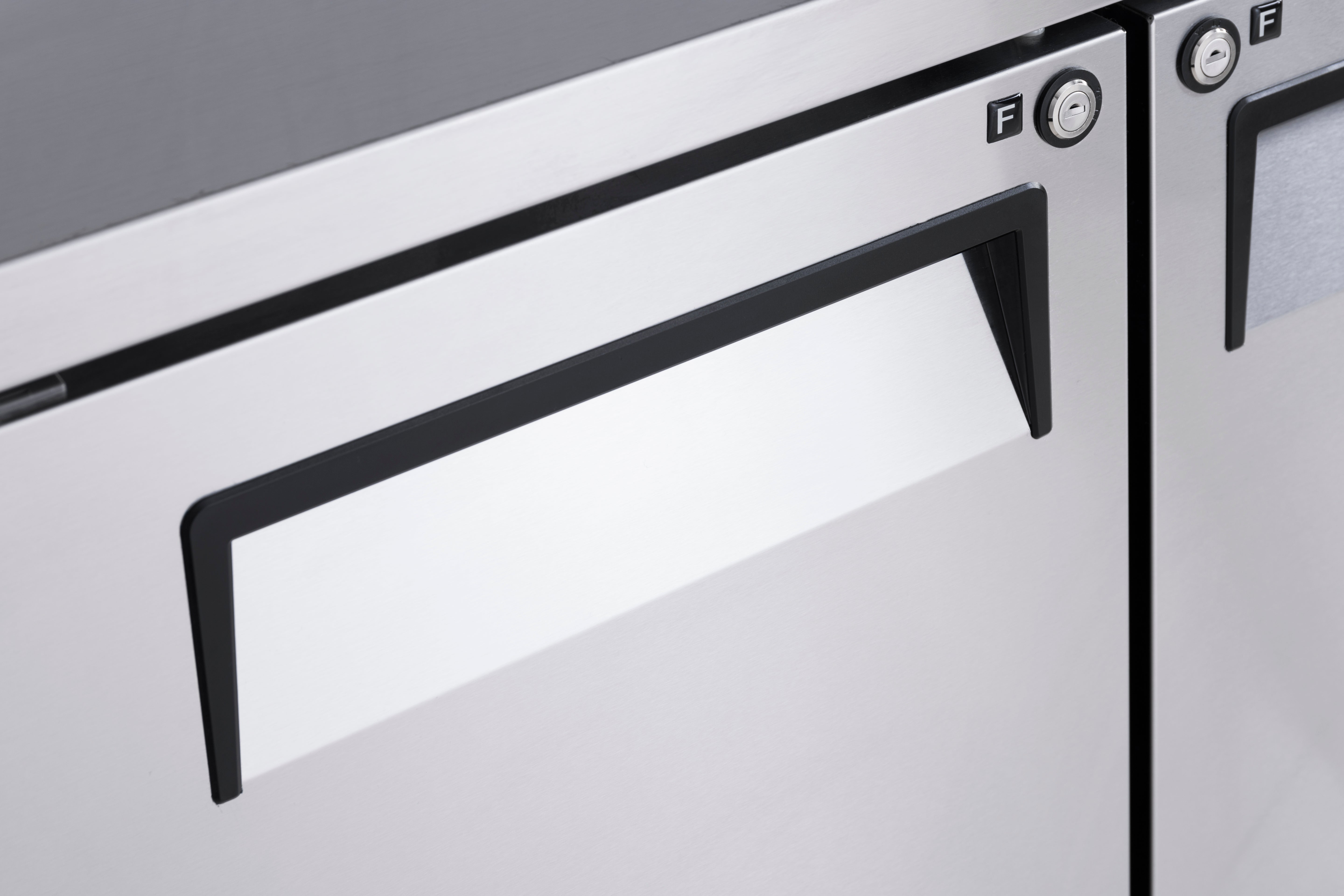 Image of Turbo Air KGR12-2S-N 2 Glass Doors Underbench Fridge - 600mm Deep 234L