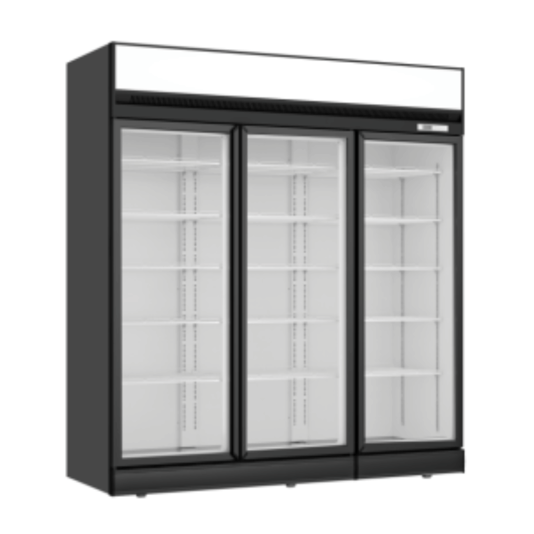 Image of Thermaster LG-1563DF Black Upright Three Glass Door Freezer