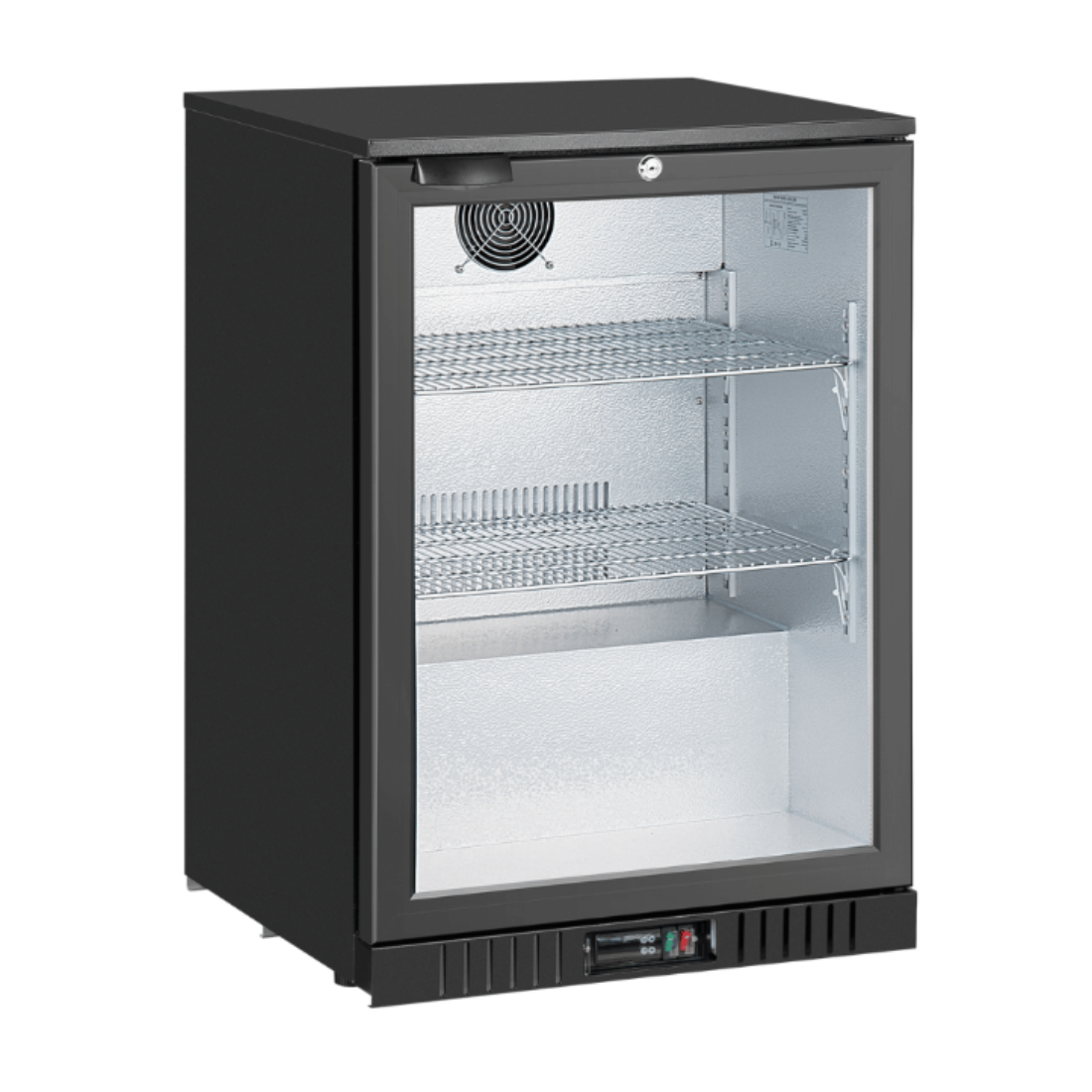 Image of Thermaster LG-138TD Under Bench single Heated Glass Door Bar Fridge/Cooler with heater switch