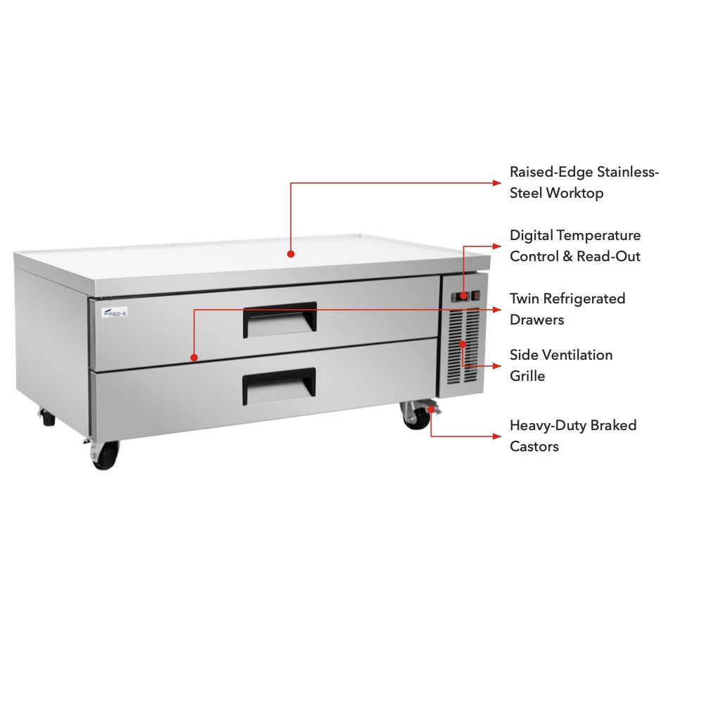 Image of FED-X XCB-60 Chef Base Refrigerated Drawer Bench 360L