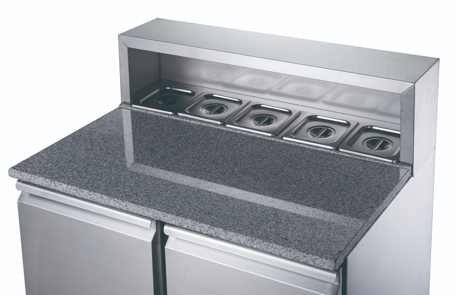 Image of FED-X XGNS900E Two Door Salad Prep Fridge with Marble Top