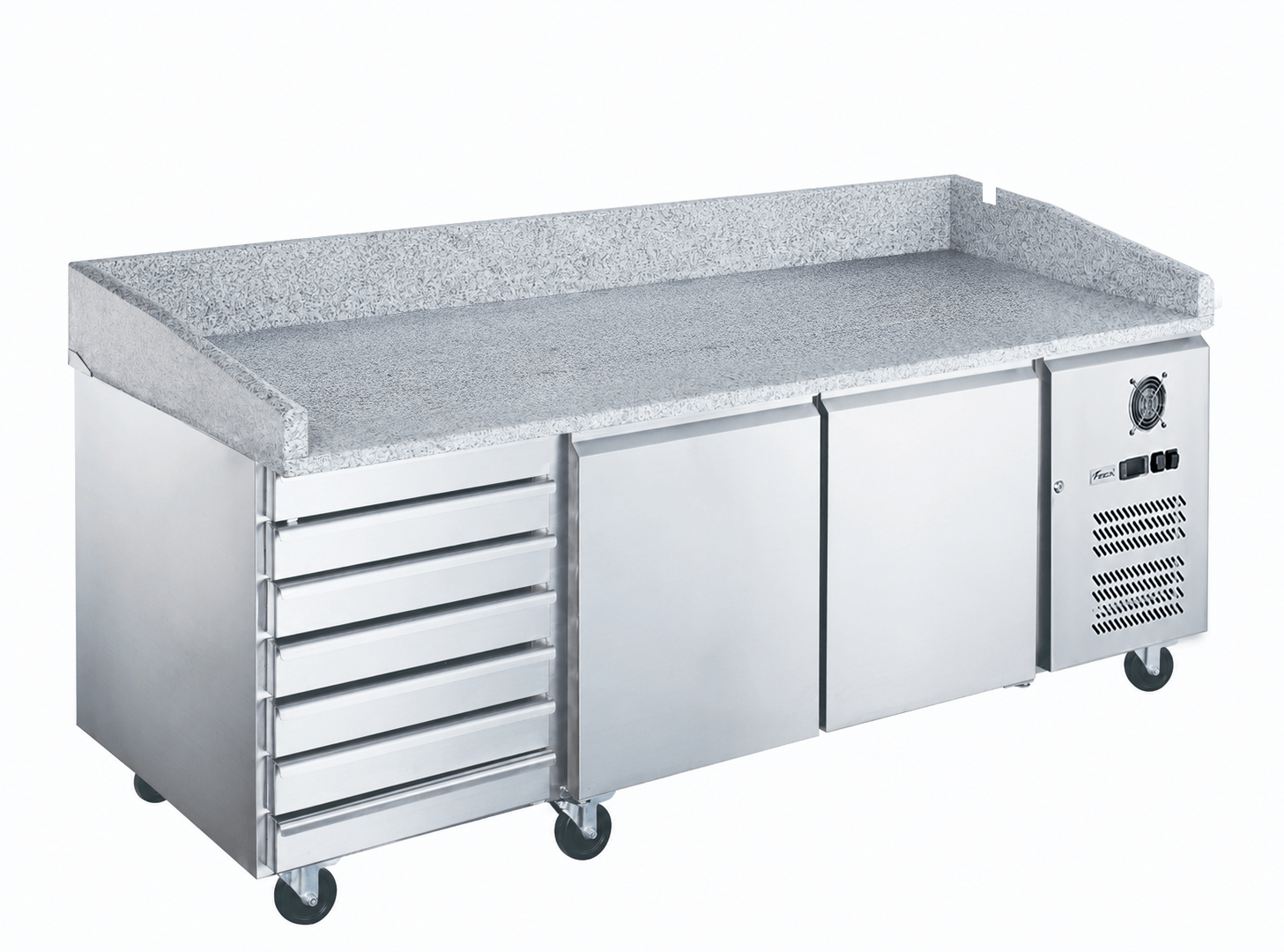 Image of FED-X 2 Door 7 Drawer Marble Top Pizza Make-Up Bench 2020mm — XPZ3600TND