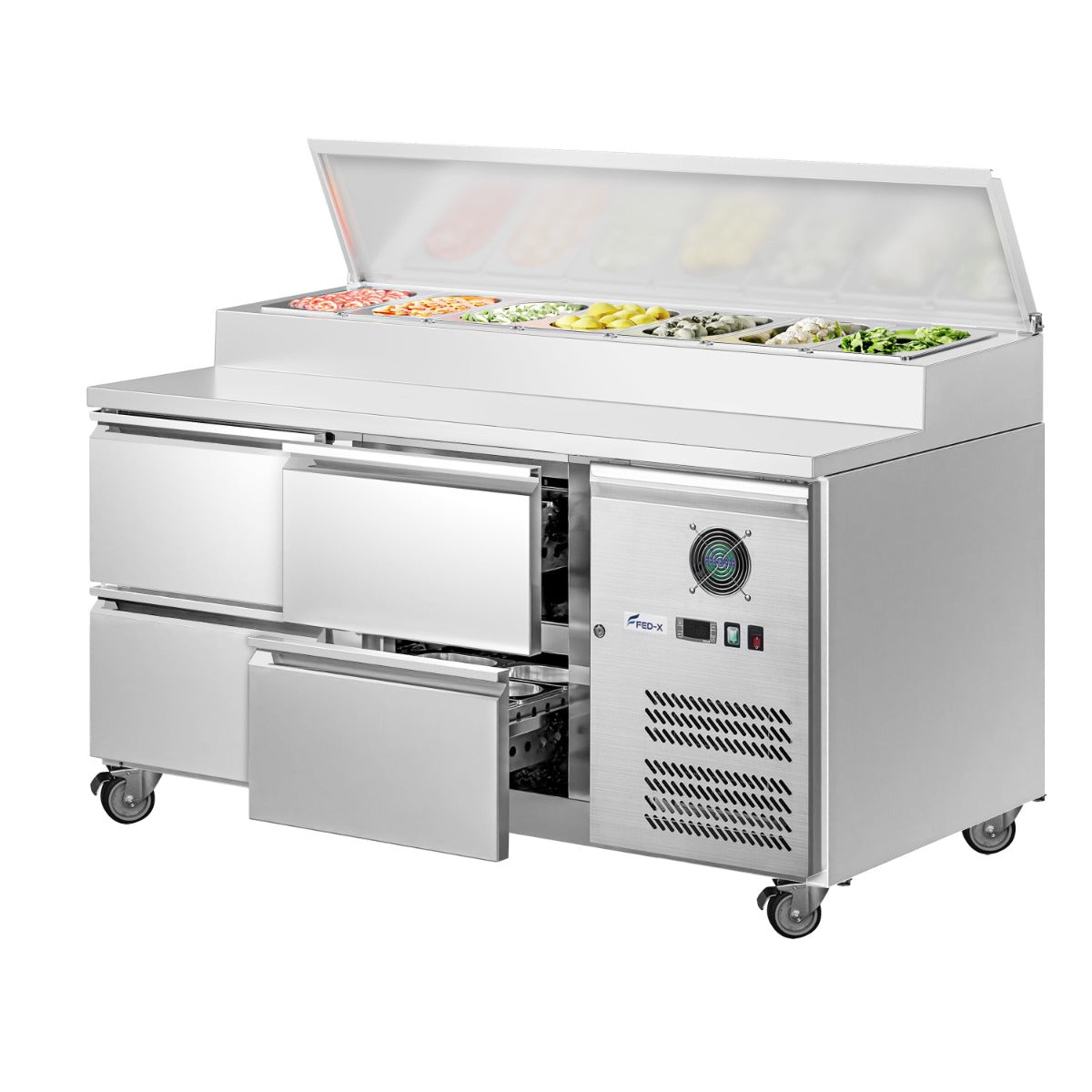 Image of FED-X XSS7C13S2V-4D S/S Four Drawer Sandwich Counter