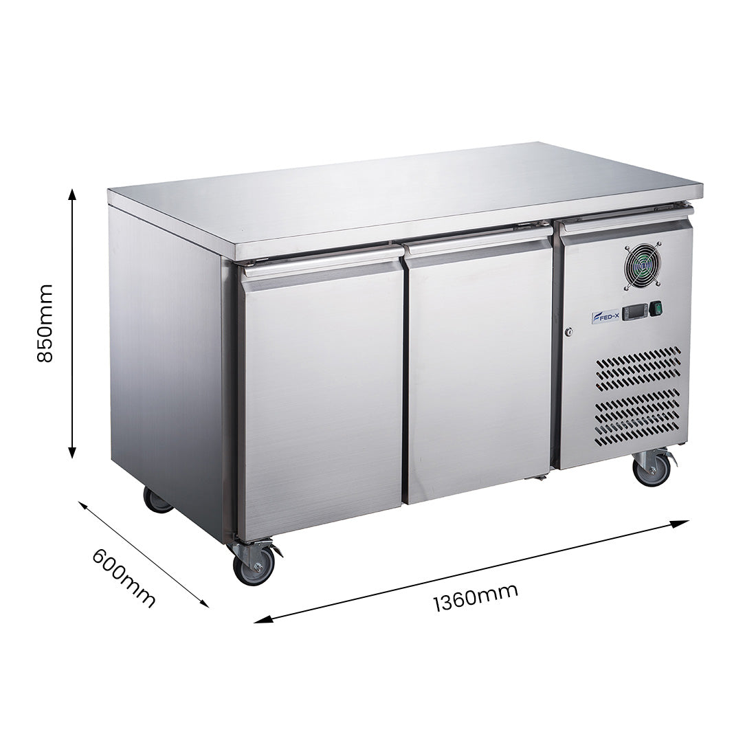 Image of FED-X XUB6C13S2V S/S Two Door Bench Fridge