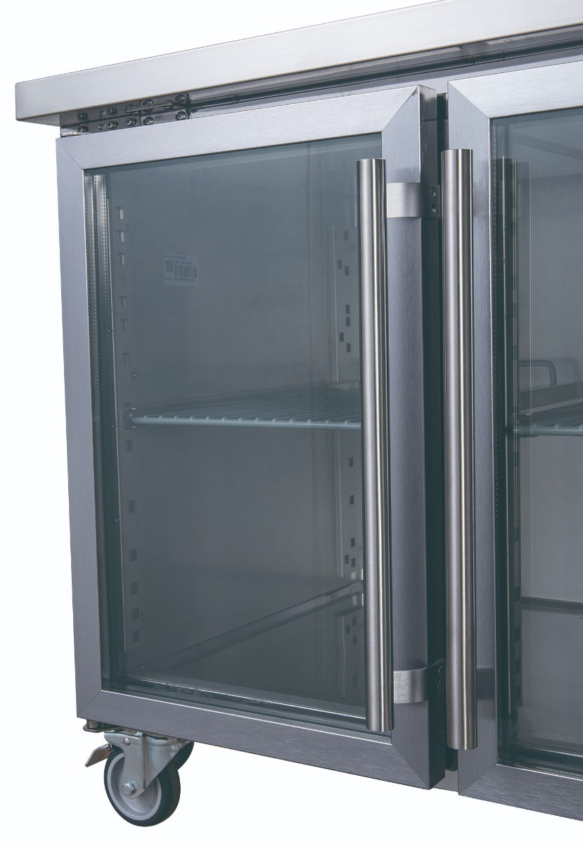 Image of FED-X XUB6C18G3V Three Glass Door Bench Fridge Stainless Steel