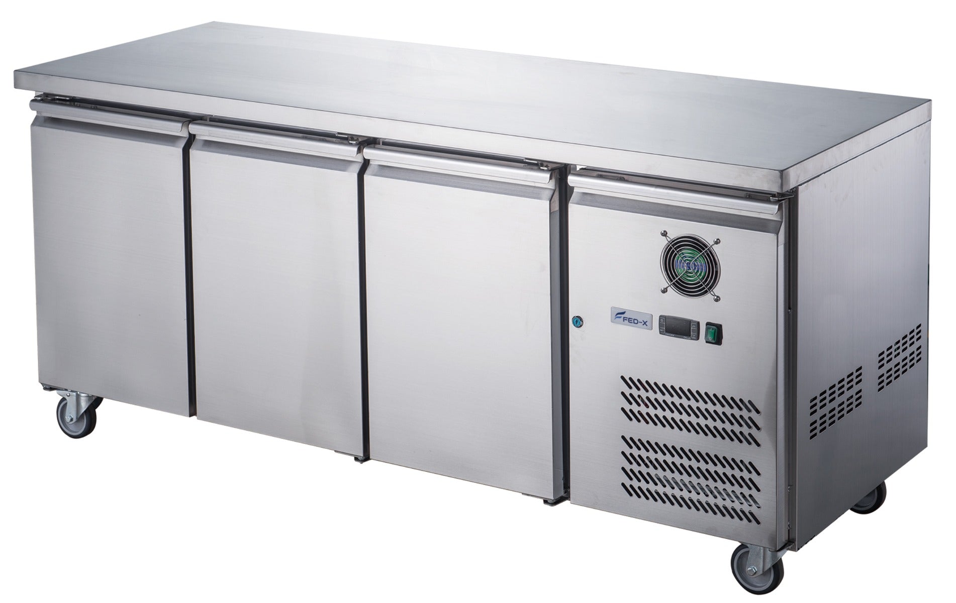 Image of FED-X XUB6F18S3V S/S Three Door Bench Freezer