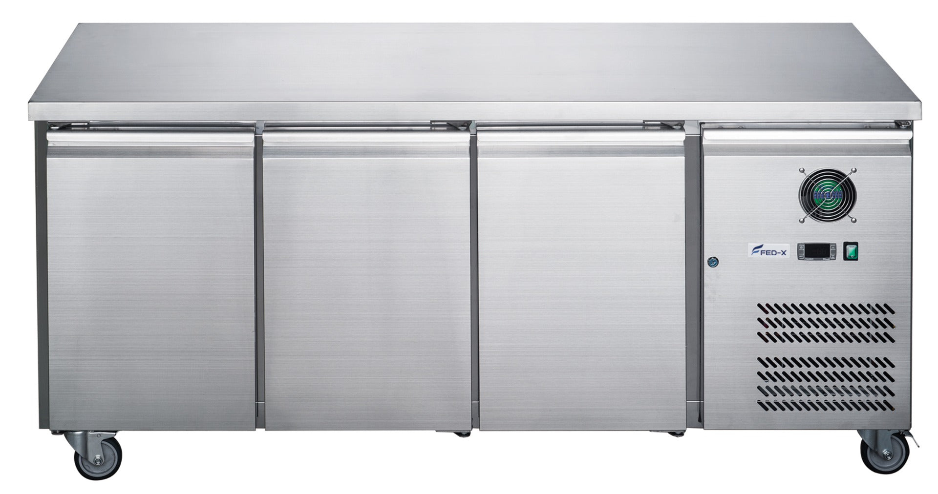 Image of FED-X XUB6F18S3V S/S Three Door Bench Freezer