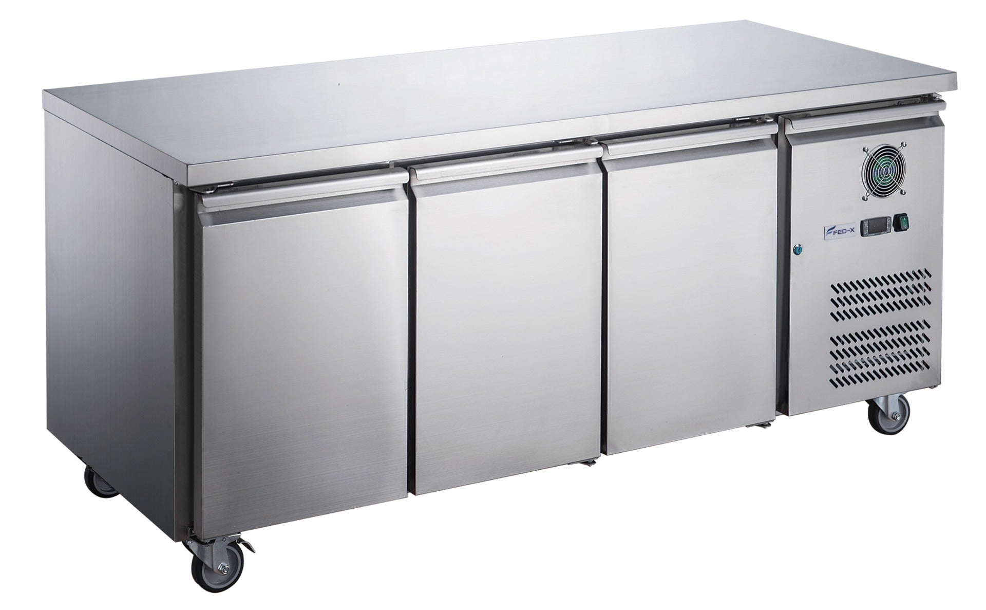 Image of FED-X XUB7C18S3V S/S Three Door Bench Fridge