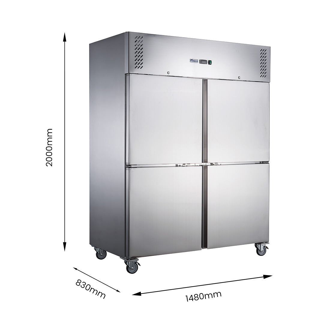 Image of FED-X XURF1410S2V S/S Split Four-Door Upright Freezer