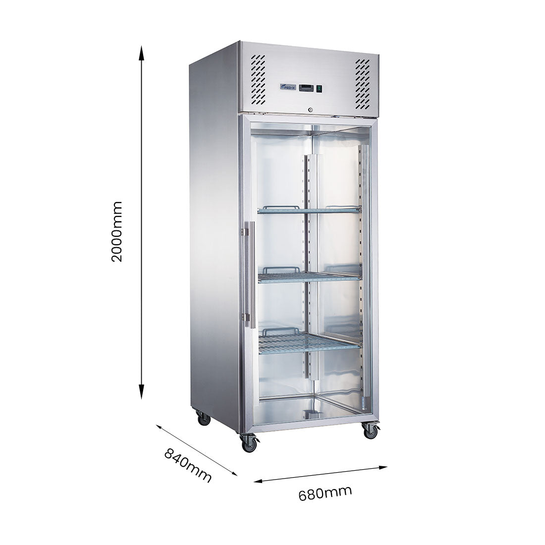 Image of FED-X XURF600G1V S/S Full Glass Door Upright Freezer