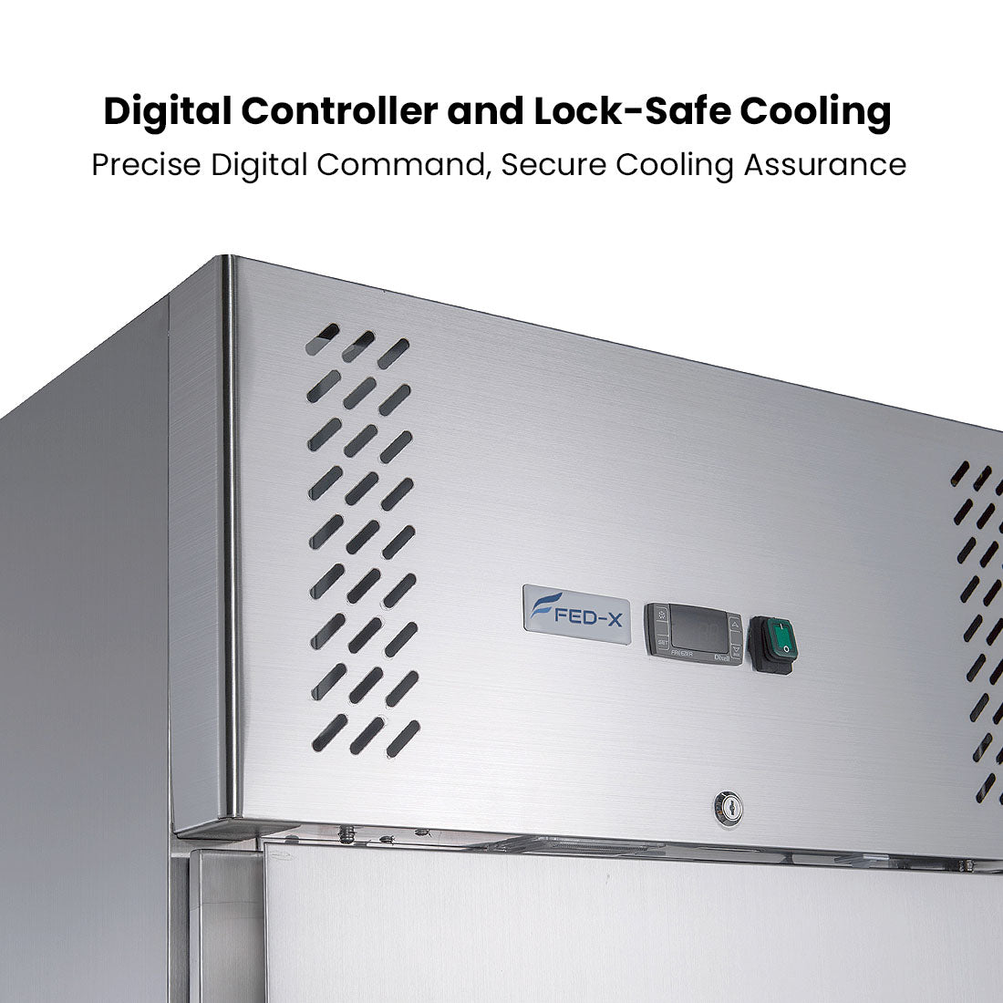 Image of FED-X XURC600S1V S/S Two Door Upright Fridge