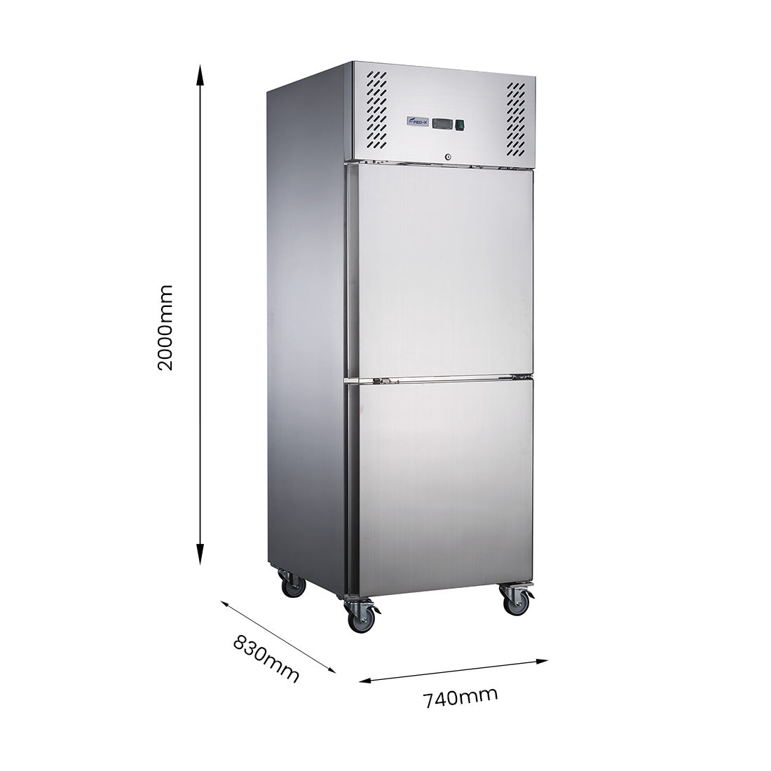Image of FED-X XURF650S1V S/S Split Two-Door Upright Freezer