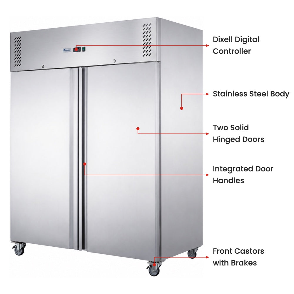 Image of FED-X XURF1200SFV S/S Two Full Door Upright Freezer